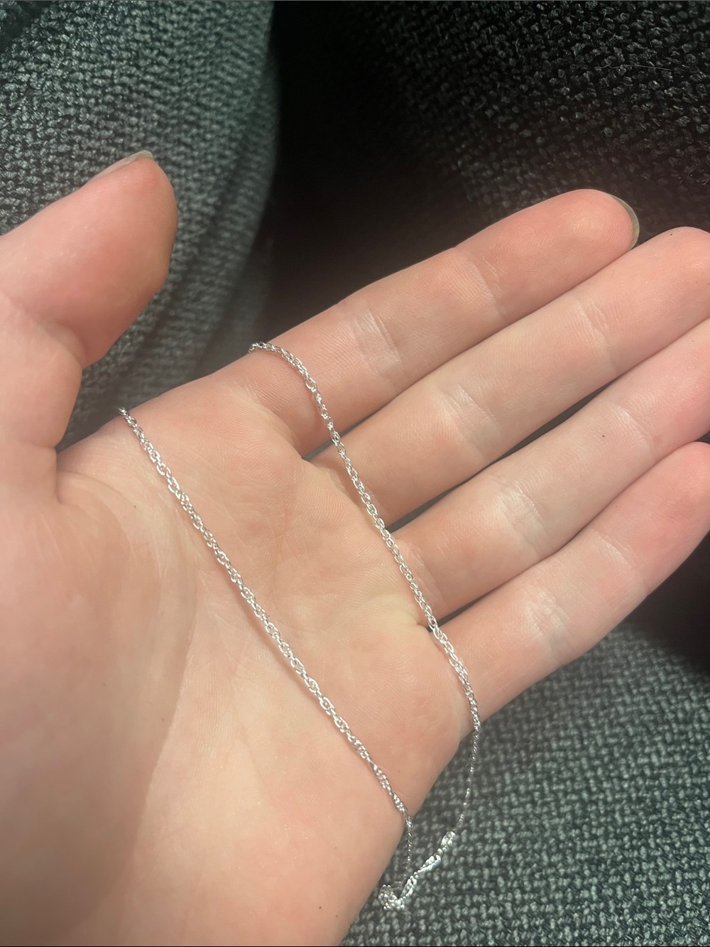 Dainty S925 Sterling Silver Rope Chain Necklace - Elegant Women's Jewelry 16”